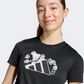 Adidas Climacool Animal Graphic Kids-Girls Sportswear T-Shirt Black