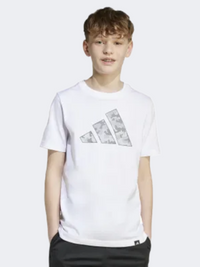 Adidas Camo Graphic Kids-Boys Sportswear T-Shirt White