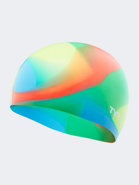 Tyr Youth Silicone Girls Swim Cap Blue/Yellow