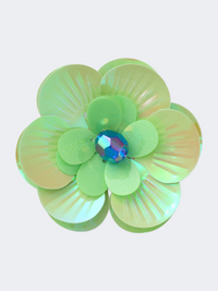 Crocs Sequin Green Flower Unisex Lifestyle Jibbitz Charm