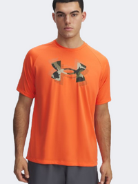 Under Armour Tech Print Fill Men Training T-Shirt Fire/Baroque Green