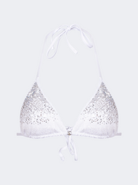 Oil And Gaz Shimmering Women Beach Bra White