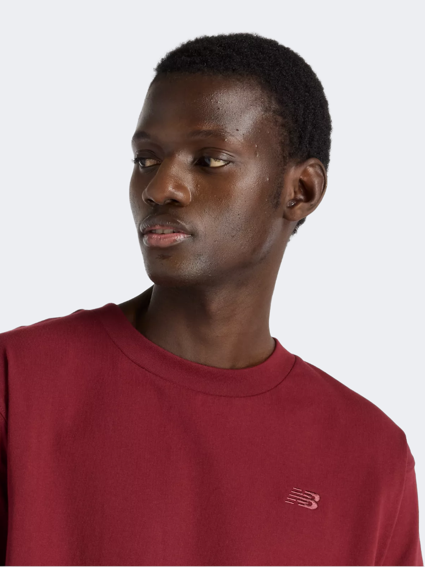 New Balance Athletics Cotton Men Lifestyle T-Shirt Monarch Burgundy