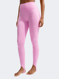 Nike One High Waisted Full Length Stirrup Women Training Tight Pink Rise/White