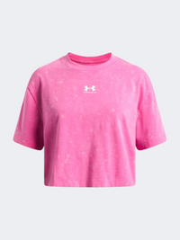Under Armour Rival Wash Girls Lifestyle T-Shirt Pink