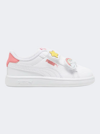 Puma Smash 3.0 Badges Infant-Girls Lifestyle Shoes Whte/Passionfruit