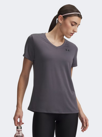 Under Armour Tech V-Neck Women Training T-Shirt Castlerock/Black