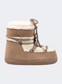 Oil & Gaz After Ski Women Skiing Boots Wth Fur Camel/White