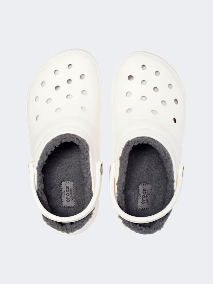 Crocs Classic Lined Unisex Lifestyle Slippers White/Grey
