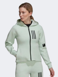 Adidas Mission Victory Full Zip Women Sportswear Hoody Linen Green Mel