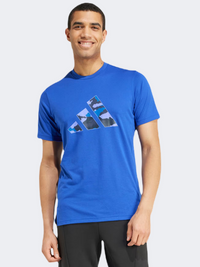 Adidas Camo Big Logo Men training T-Shirt Semi Lucid Blue
