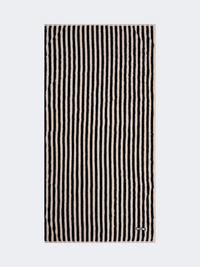 Oil And Gaz Absorbent Unisex Striped Beach Towel Black/White
