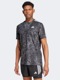 Adidas Own The Run Excite Aop Men Running T-Shirt Black/White