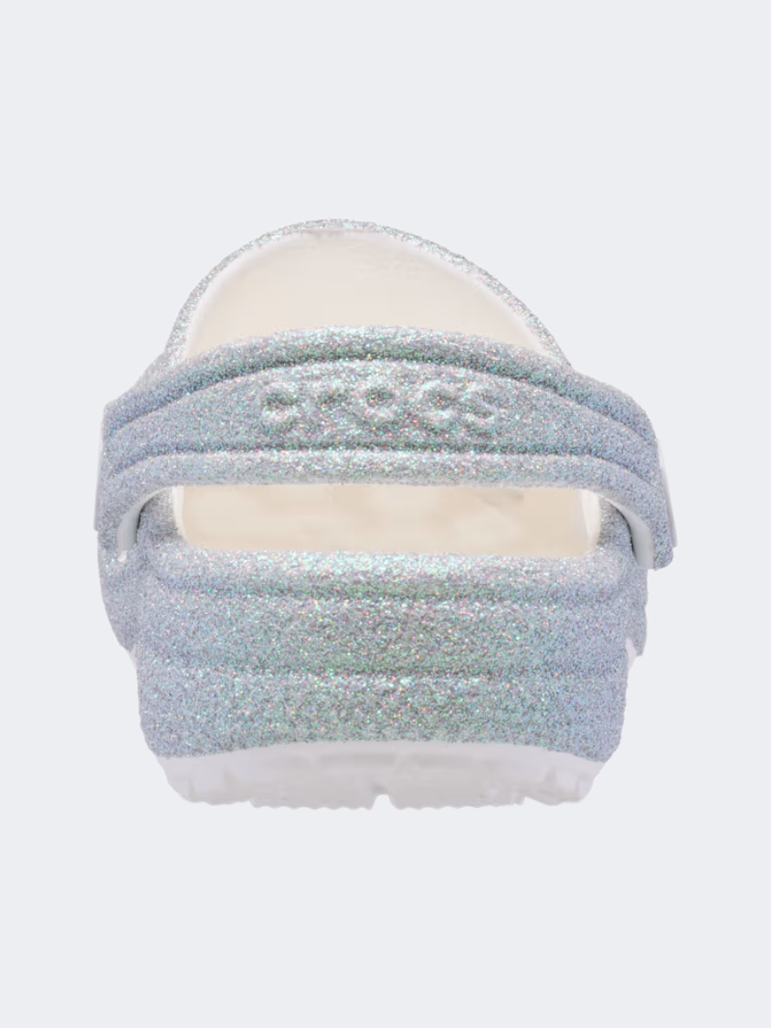 Crocs Classic Iridescent Glitter Kids Lifestyle Clog White