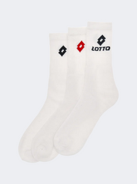Lotto Sport Brilliant Crew 3 Pack Unisex Lifestyle Sock White