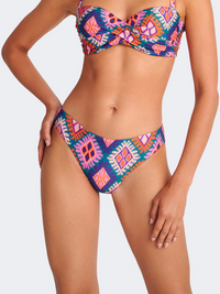 Blu 4U Diamond Frame Hipster Swimwear Bikini Brief Women Beach Slip Pink