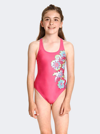Zoggs Garden Party Rowleeback Kids-Girls Swim Monokini Multicolor/Pink