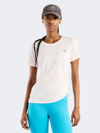 New Balance Sport Short Sleeve Women Performance T-Shirt Pink Salt