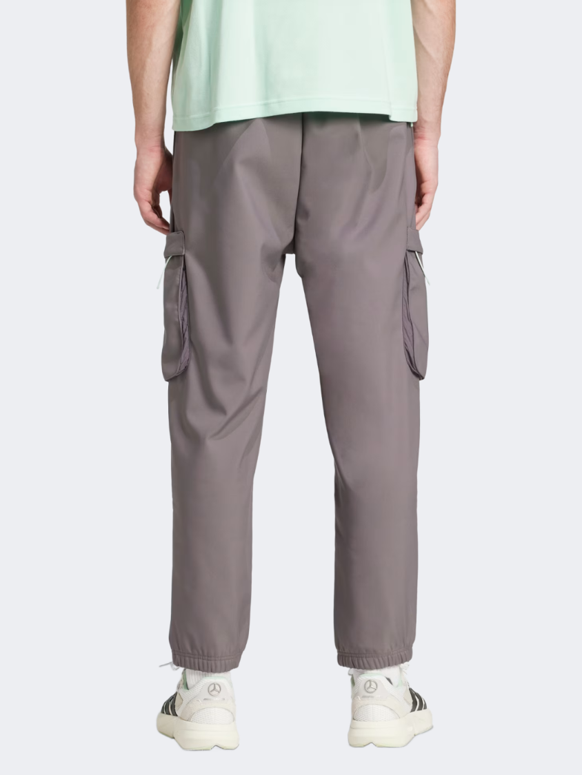 Adidas Mercedes Amg Petronas Formula One Team Premium Men Motor-Sport Pant Grey Strata/Green