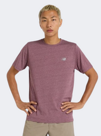 New Balance Sport Essentials Heathertech Men Performance T-Shirt Faded Plum Heather