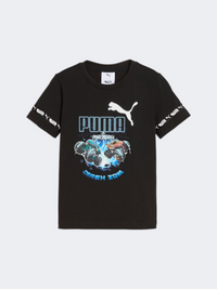 Puma X Hot Wheels Graphic Boys Lifestyle T-Shirt Black