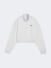 Puma Wardrobe Essential Go Together Girls Lifestyle Sweatshirt Alpine Snow/Melange