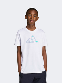 Adidas Graphic Adrenaline Aesthetic Kids-Boys Sportswear T-Shirt White