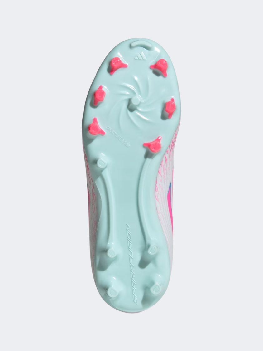 Adidas F50 Sparkfusion League Fg/Ag Kids Football Shoes White/Lucid Pink