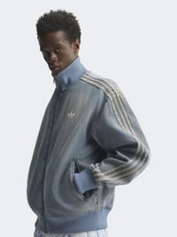 Adidas Firebird Adicolor Denim Track Top Men Originals Jacket Worn Blue