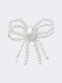 Crocs White Pearl Beaded Bow Unisex Lifestyle Pins Multicolor