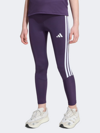 Adidas Train Essentials 3-Stripes Kids-Girls Training Tight Aurora Plum/White