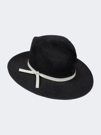Stamion Fedora Ribbon Leather Strap Men Beach Hat Black/Light Grey