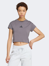 Adidas Future Icons Small Logo Women Sportswear T-Shirt Grey Strata
