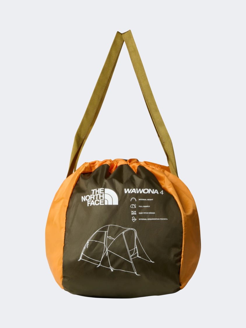 The North Face Wawona 4P Unisex Camping Tent Brown/Orange