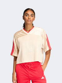 Adidas Stadium Mesh Women Sportswear T-Shirt Crystal Linen