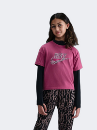 Nike Sportswear Boxy Animal Girls Lifestyle T-Shirt Beet Pink