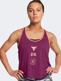 Under Armour Project Rock Badge Of Honor Women Training Tank Purple Flare/Orange