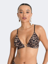 Blue Point Cat Call Women Swim Bra Brown