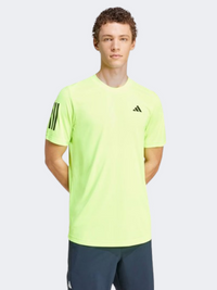 Adidas Club 3 Stripes Men Tennis T-Shirt Lucid Lemon