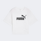 Puma Essentials Cropped Number 1 Logo Relaxed Women Lifestyle T-Shirt White/Black