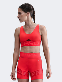 Nike Pro Indy Plunge Women Training Bra Crimson/Ember/White