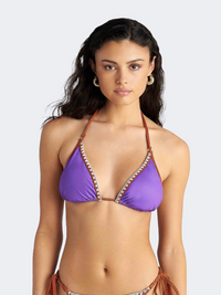 Blu4U Zebra Stripes Women Swim Bra Purple