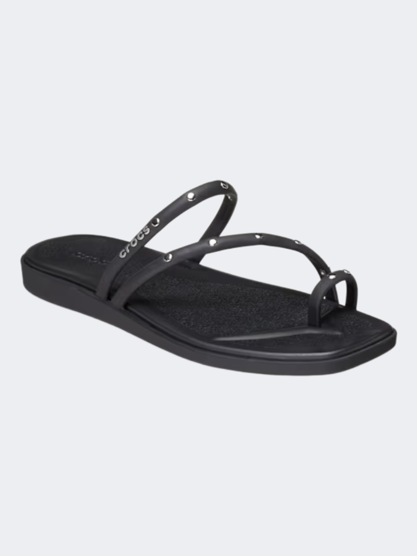 Crocs Miami Studded Toe Loop Women Lifestyle Slippers Black