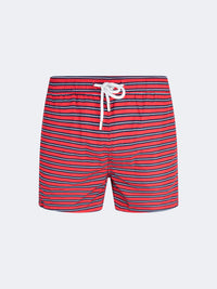 Pier St Barth Catamaran Men Beach Swim Short Navy/Red