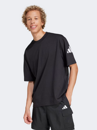 Adidas Essentials Loose Fit 3 Stripes Men Sportswear T-Shirt Black/White