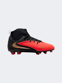 Nike Phantom 6 High Club FG/MG Gs-Boys Football Shoes Bright Crimson/Black