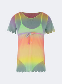 Oil And Gaz Colorful Kids-Girls Beach Monokini Green