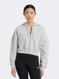 New Balance French Terry Women Lifestyle Hoody Ash Heather