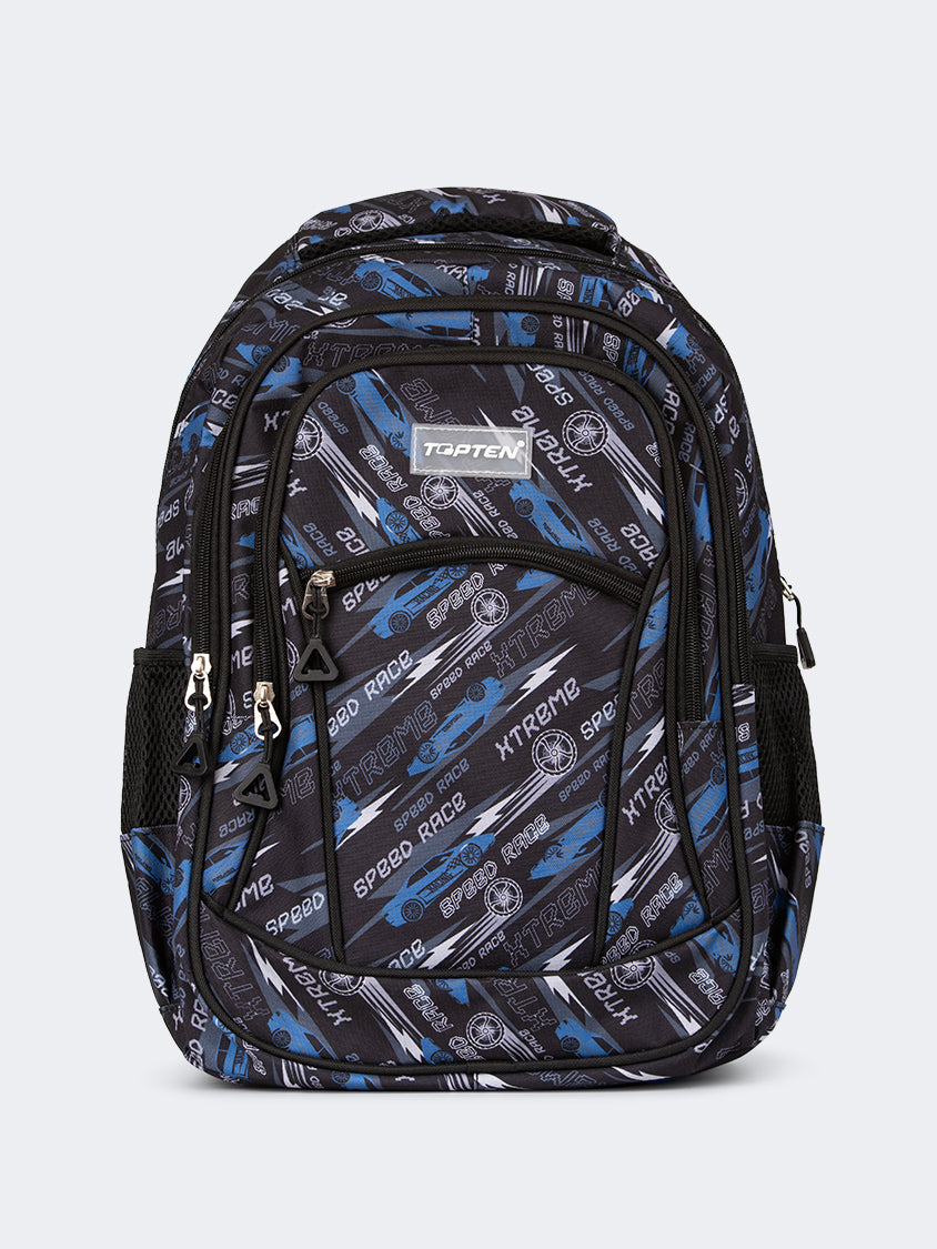 Topten Accessories The Ultimate Racing Cars School Backpack Unisex Back To School Bag Blue