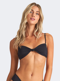 Billabong Sol Searcher Knotted Women Beach Bra Black Pebble